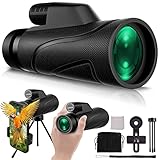 12x50 High Power Monocular Telescope for Smartphone, Monocular with Smartphone Tripod & Portable Bag, Monoculars for Adults Bird Watching Hiking with BAK4 Prism & FMC Lens, Fathers Day for Dad Husband