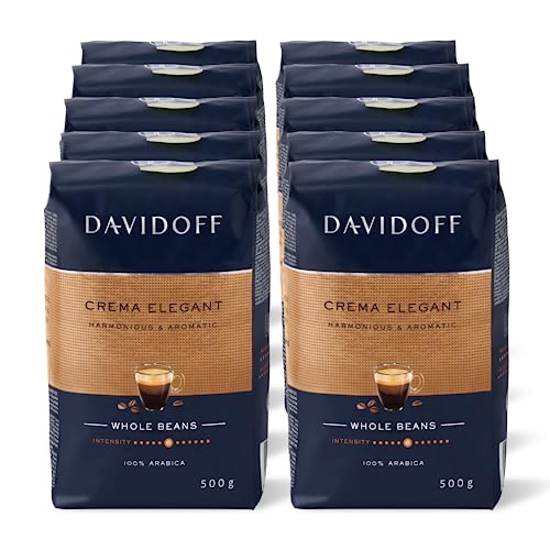 Davidoff Crema Elegant Whole Bean Coffee 10 Pack, 100% Arabica