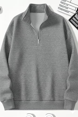 Image of Mack Jonney Men's Fleece Half-Zip High Neck Sweatshirt | Warm & Stylish Winter Wear -M4563