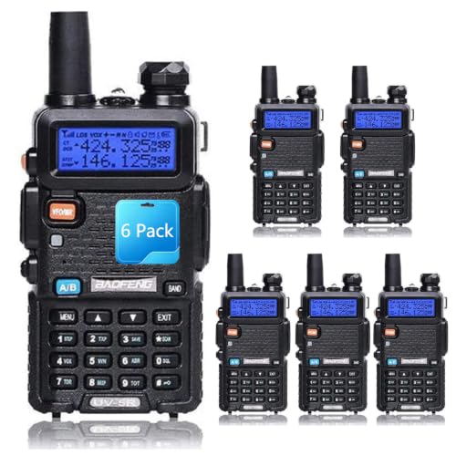 Image of Baofeng UV-5R Dual Band 2 Way Radio Handheld Ham Radio Walkie Talkie 6 Pack