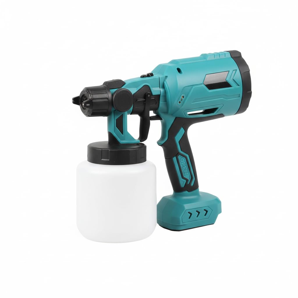 Pistola Verniciatura Elettrica a Batteria 21V con Serbatoio 1000ml – Spruzzatore Multifunzione Regolabile, 3 Modalità di Spruzzo, Ideale per Casa, Fai da Te e Verniciatura