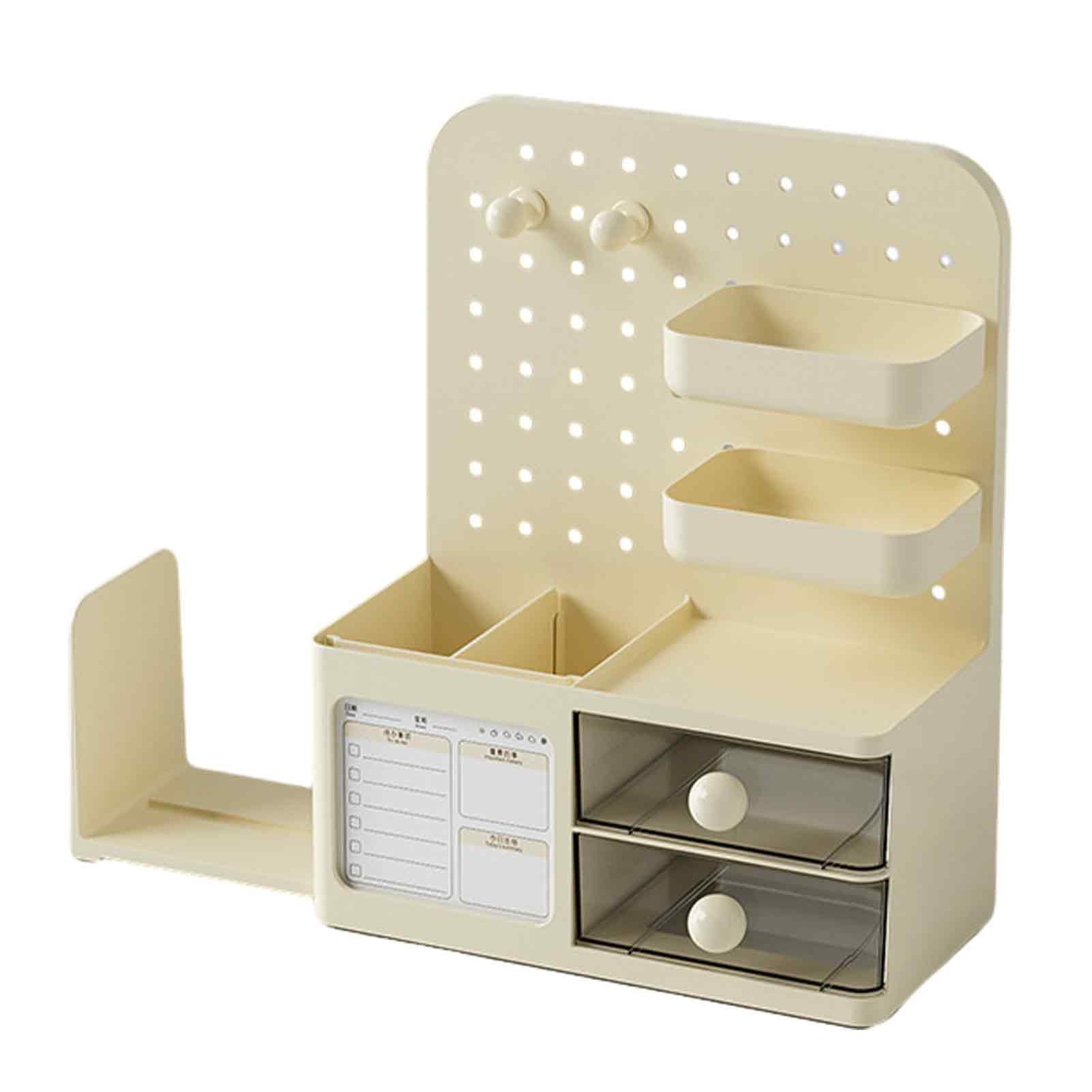 pidodou Perforated Board Storage Rack Wall Mount Shelf for Office Supplies Stationery Book Multi Functional Desktop Organizer Home UK [object Object]