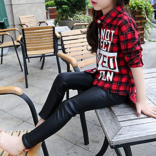 Faux Leather Leggings for Girls and Toddler High Waisted Stretch Leggings Tights Teens Skinny Toddler Fall Outfits4