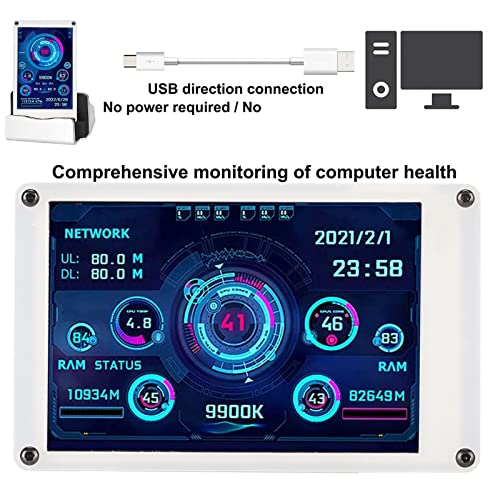 Image of Dpofirs 3.5in USB Screen, PC CPU Data Monitor PC Sensor Panel Display Temperature Monitor,Computer Monitor for aida64 for Linux, Gifts