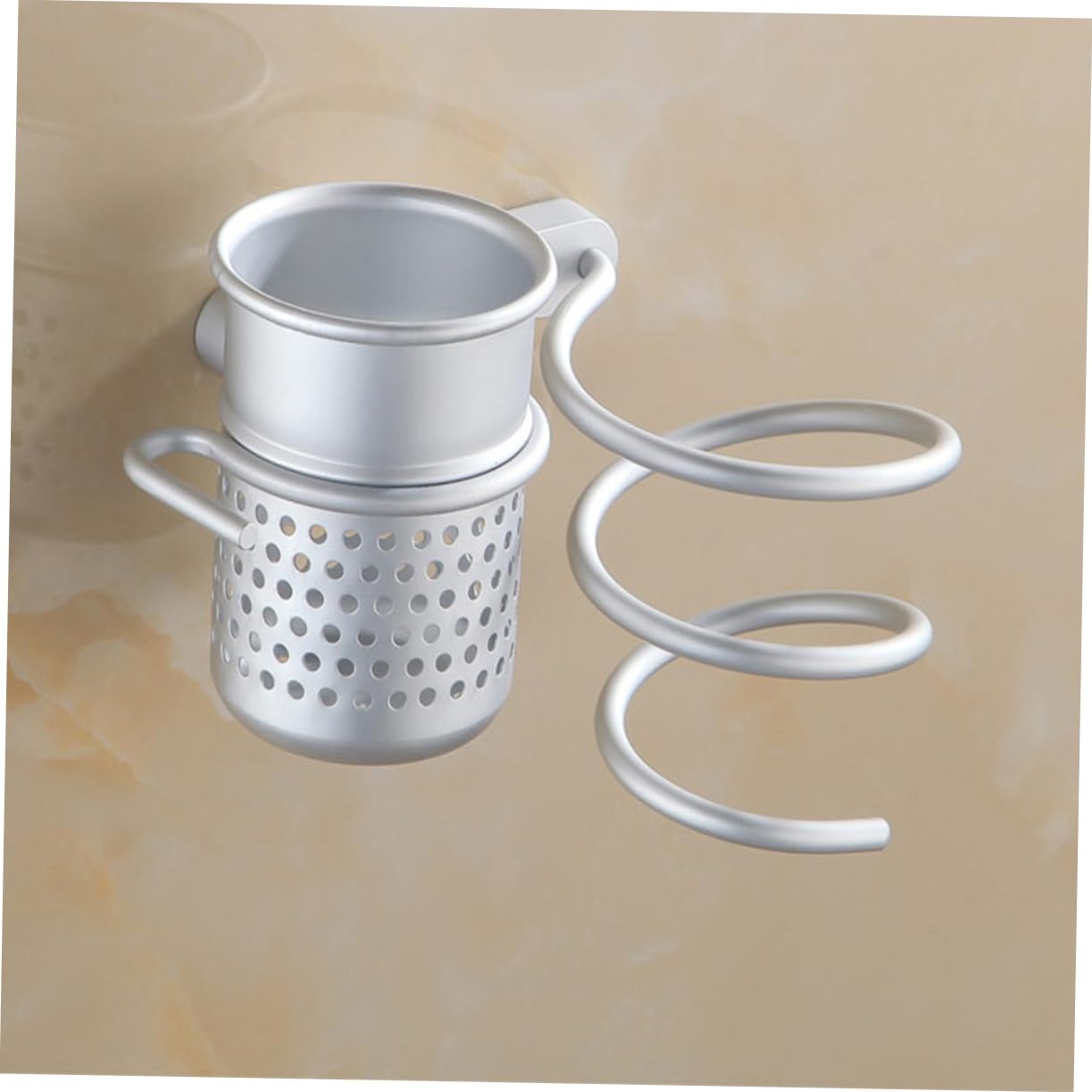 DOITOOL 2stücke Aluminium Für Haartrockner Mit Haken Wandmontierte Ablage Für Badezimmer Vielseitiger Aufbewahrungsschrank Mit Saugknöpfen Und Schrauben Platzsparend Und