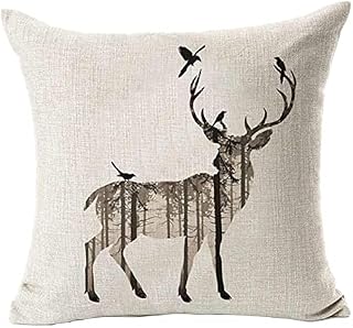 2 PCS Simple Deer Pillow Case Sofa Bed Home Decor Cushion Cover 45x45cm