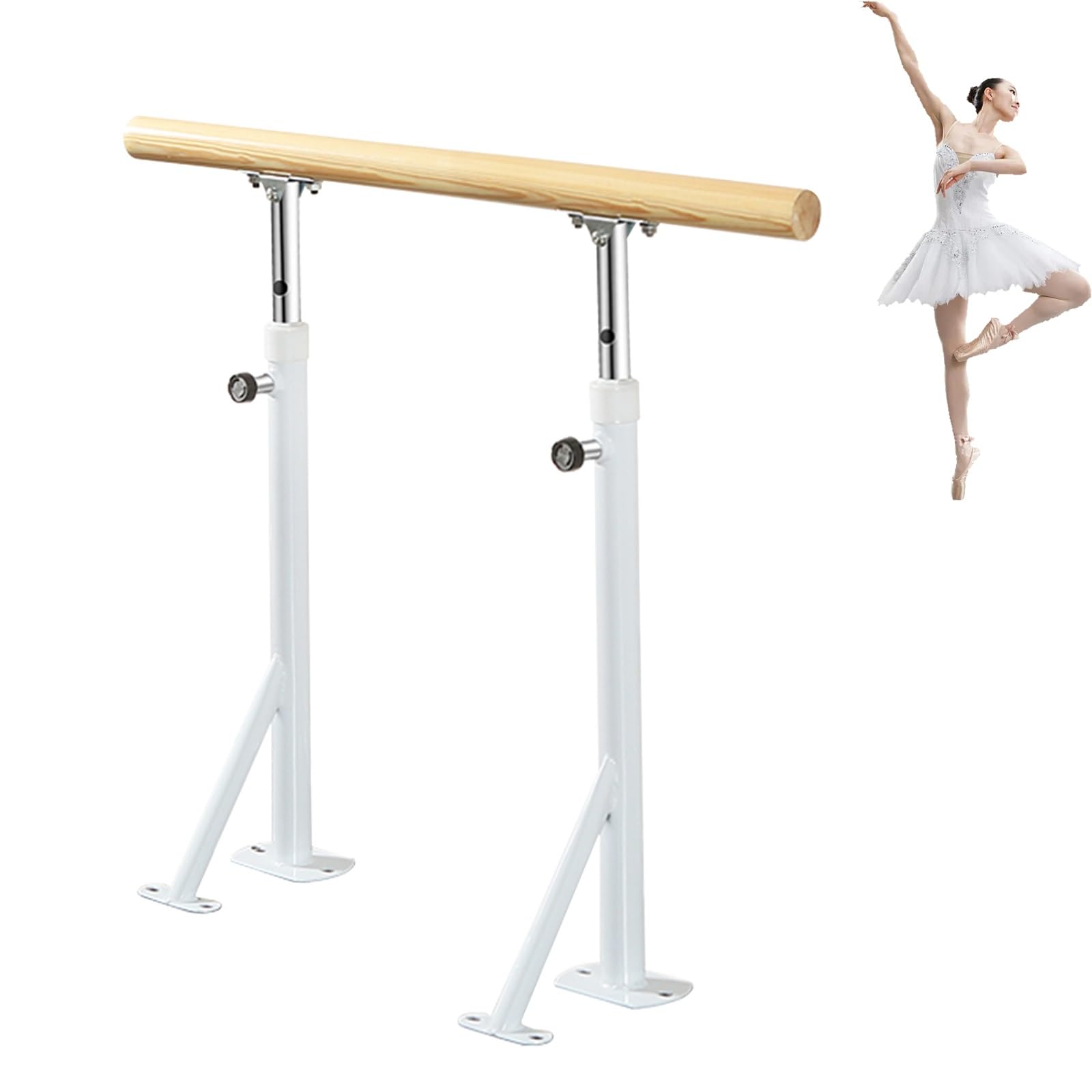 Barre de ballet réglable au sol fixe et barre de yoga verticale