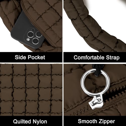 Image of GASSDA Puffer Tote Bag for Women Large Quilted Puffy Lightweight Carryall Crossbody Tote Bag for Women