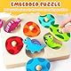 AMFUN Holzpuzzle Dino Eier, Greifpuzzle Motorikspielzeug, Holzpuzzle ab 1 Jahr (Dinosaurier)