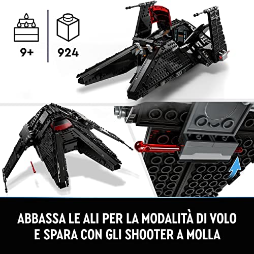 Star Wars Trasporto dell'Inquisitore Scythe, Set dalla Miniserie TV Obi-Wan Kenobi con Astronave Giocattolo e 4 Minifigure tra cui il Grande Inquisitore, Idee regalo di Compleanno 75336 - Lego - Immagine 4