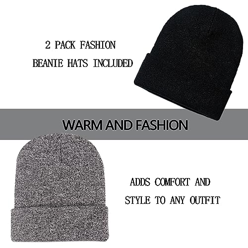 Image of ZOORON 1&2 Pack Beanie for Men Women Slouchy Beanie Hats Winter Knit Caps Soft Ski Hat Unisex