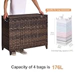 Laundry Hamper with 4 Removable Liner Bags, 176L Laundry Sorter with Lid - Image 2