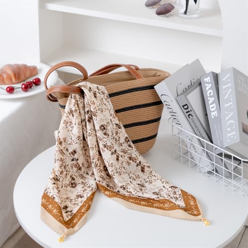 Scarf for Women Lightweight Scarves with Magnetic Clasp Classic Floral Patterns Fashion Neck Handbag Scarf2