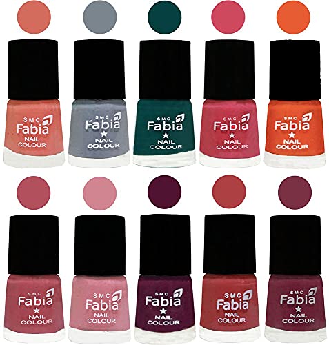Image of ALL IN ONE (PACK OF 10), Long Lasting Glossy Nail Polish, 6 ml Each, All Vibrant Colours,02055