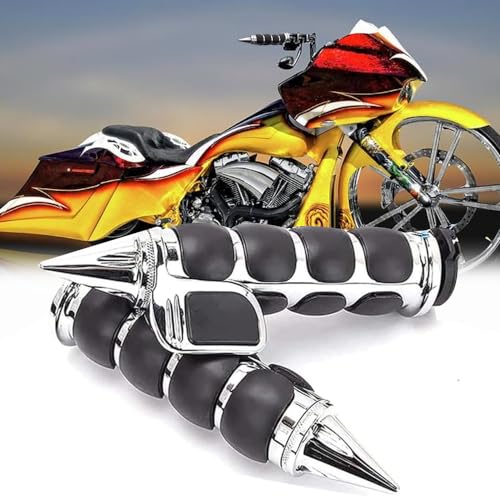 Chrome 1' Motorcycle Handlebar Hand Grips w/Throttle Compatible with Sportster 883 Street Bike Dirt Bike Cruiser and Chopper