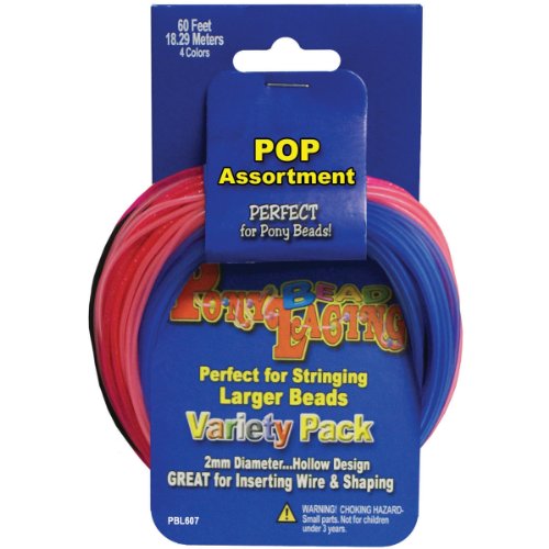 Pepperell Pony Bead Lacing Cord Variety Pack 60-Feet Popular Colors