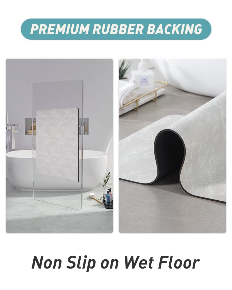 COCOER Non Slip Bath-at, Super Absorbent Washable Bath ats for Bathroo with Rubber Backing