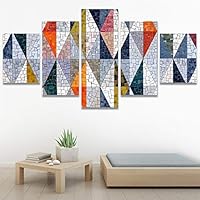 SIGNWIN 5 Panel Canvas Wall Art Painted Patterns for Home Decorations Ready to Hang - 60