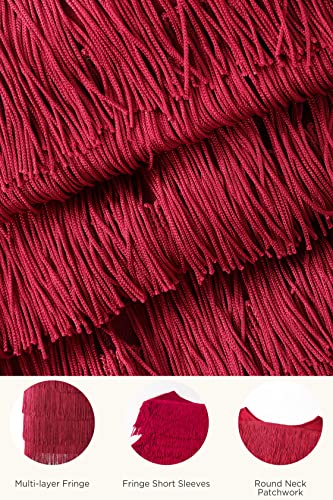 BABEYOND 1920s Art Deco Fringed Sequin Dress Long Flapper Gatsby Dress Roaring 20s4