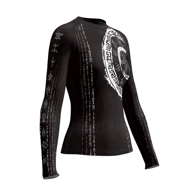 AUREIKA Viking Compression Rash Guard for Women – Jiu Jitsu Rash Guard Long Sleeve for BJJ, MMA, and Workout (US, Alpha, Small, Regular, Regular, V15)