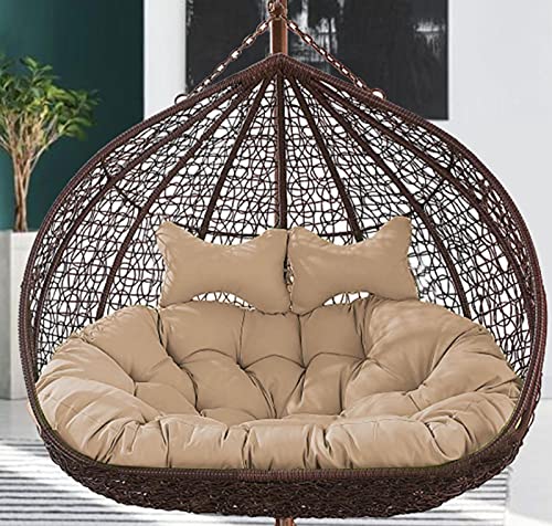 Cojín para silla columpio de mimbre doble y grueso lavable