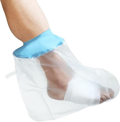 Funda 100% impermeable para ducha, protector reutilizable para pies de adultos, fundas de fundición para ducha, bolsa impermeable para tobillo,