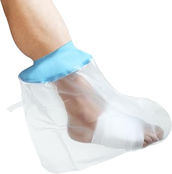 Tideshake 100% Waterproof Foot Cast Cover for Showering, Reusable Adult Foot Cast Protector, Cast Covers for Shower, Watertight Cast Bag for Ankle, Burns