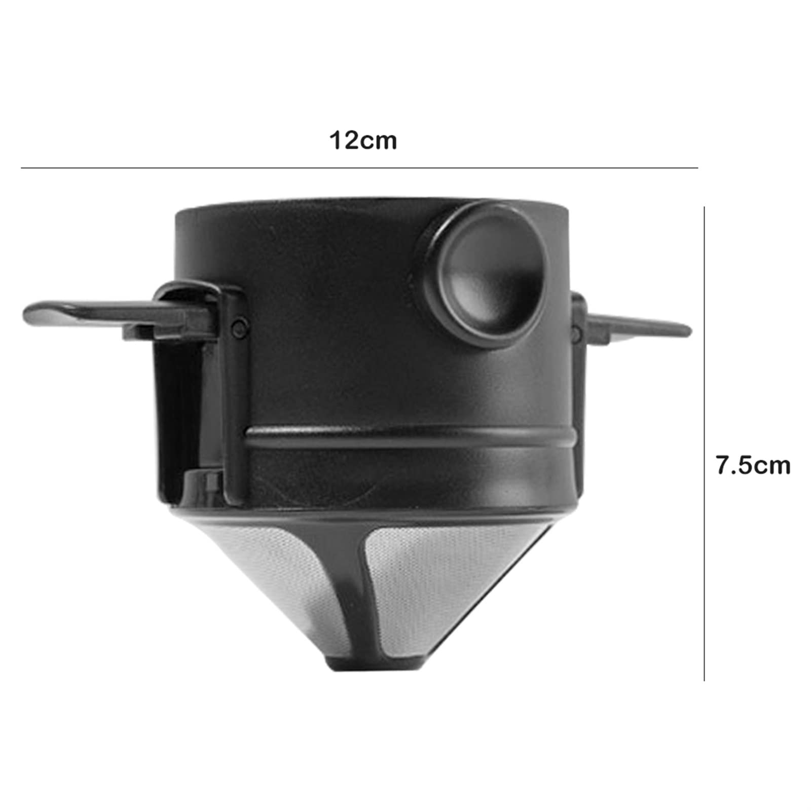 JINGYAN Filtros de café plegables y portátiles, de acero inoxidable, para tazas de té, reutilizables, sin papel, coladores de goteo (blanco)
