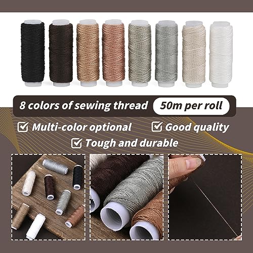 bagerla upholstery repair sewing kit heavy duty sewing kit with awl tools seam ripper hand stitching needles upholstery thread leather craft tool kit for shoes sofa tent carpet leather craft diy