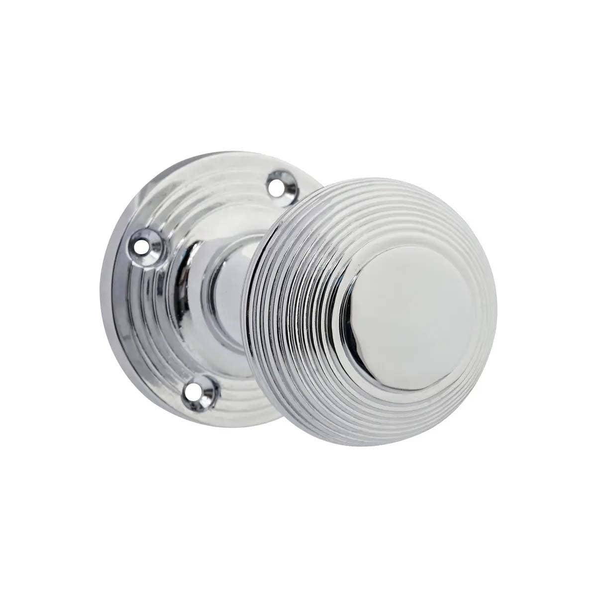 Beehive Mortice Door KnobPolished ChromePairDesigner Levers from B&Q