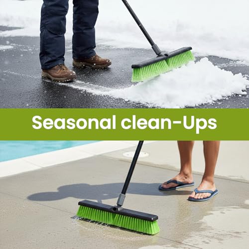 image for KalTell 18” Indoor Shop and Garage Push Boom with Soft Bristles, Hea