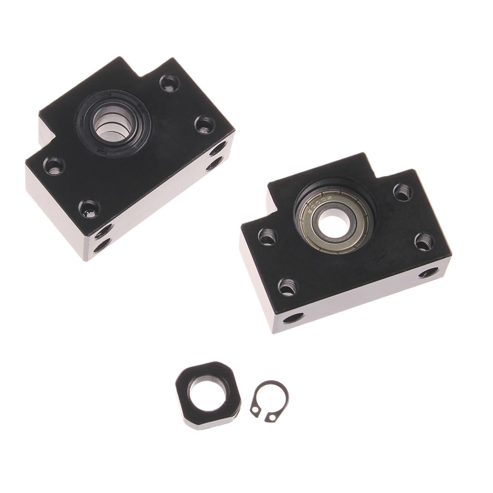 Metal Ball Screw nut 1set BKBF10 BKBF12 BKBF15 Fixed Floated Ball Screw End Supports Bearing Mounts for Ballscrew SFU1204 RM1605 2005 2505 CNC Part(1 Set BKBF10)