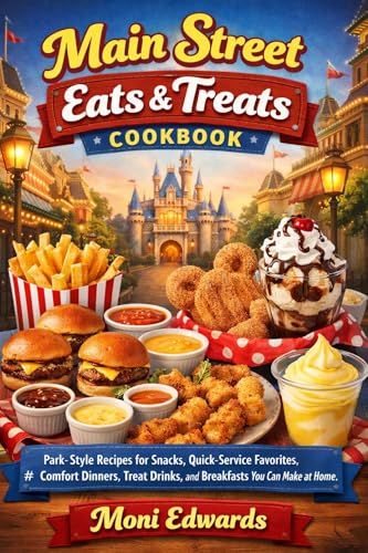 Main Street Eats & Treats Cookbook: Park-Style Recipes for Snacks, Quick-Service Favorites, Comfort Dinners, Treat Drinks, and Breakfasts You Can Make ... Disney Resort & Travel Guidebook Series)