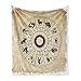 ABAKUHAUS Zodiaco Coperta di flanella in pile, Zodiacale oroscopo segno, peluche per uso interno ed esterno, 125 x 175 cm,marrone Beige