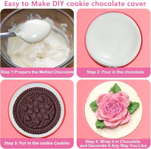 Image of Sidosir 3Pcs Oreo Cookie Chocolate Silicone Mold, 7-Cavity Round Cylinder Oreo Chocolate Cover Molds for Candy, Silicone Baking Molds for Mini Cakes, Jelly