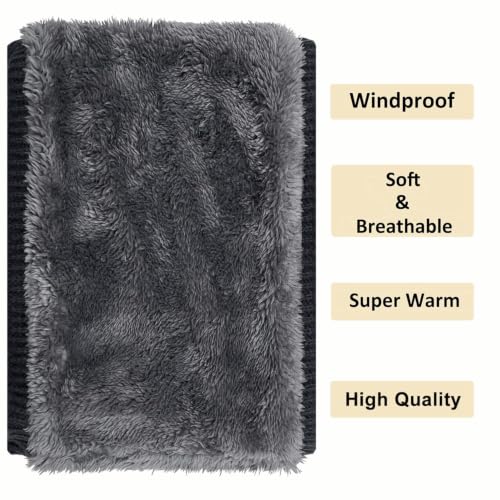 Image of Winter Fleece Neck Warmer Mens Ski Mask Face Warmer Neck Gaiter Neck Scarf Women Thick Windproof 2 Pack