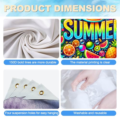 Image of BlissYard Summer Pool Banner 71 x 43 Inch Luau Party Decorations Hawaiian Backdrop Tropical Fruit Beach Party Decorations Photo Booth Wall Decor for Indoor Outdoor Summer Party