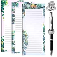 Zuimei 2/6 Pack Magnetic Shopping List Pad&1 Magnetic Pen Clip 100 Tear Off Sheets Magnetic Grocery List Magnetic Notepad Magnetic Pen Holder for Fridge