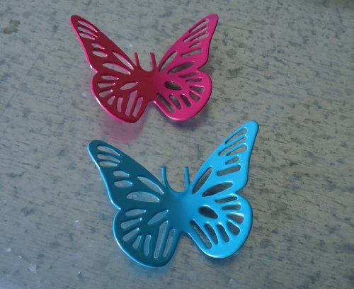 Elan Butterfly Magnets |Colourful Decoration | Ideal for Cars, Refrigerators and Lockers set of 2 -(Aqua, Pink)