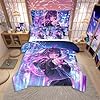 Erosebridal Kids Anime Girl 7 Piece Comforter Set Twin Bed in A Bag, Japanese Anime Bedding Sets, Cartoon Girl Sheet Set with Comforter for Boys Teens Adult, Kawaii Japanese Animation Bed Sets