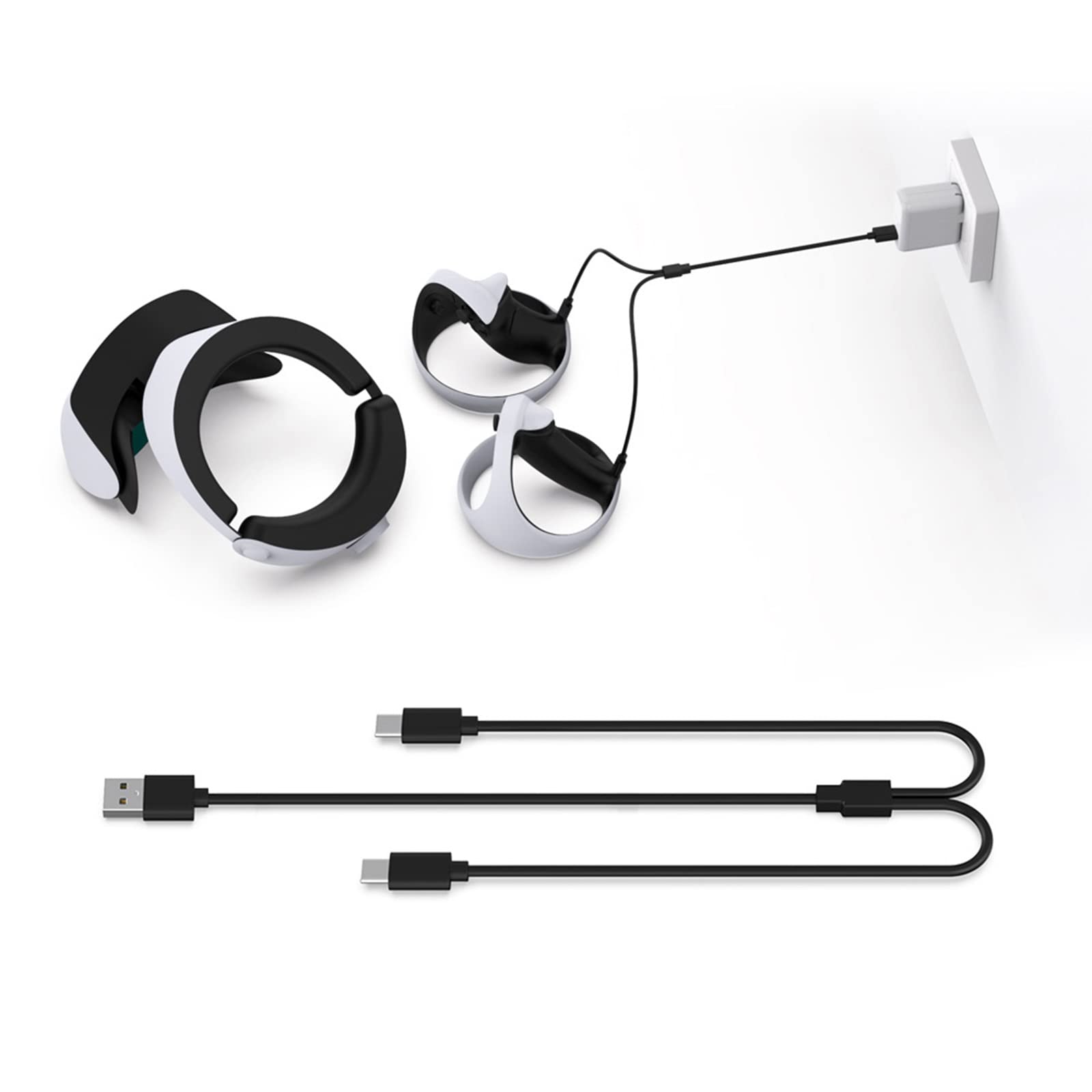 Labstandard Câble de charge USB, adapté pour manette PS5 Vr2 de jeu - Cordon de charge sans fil - Station d'accueil