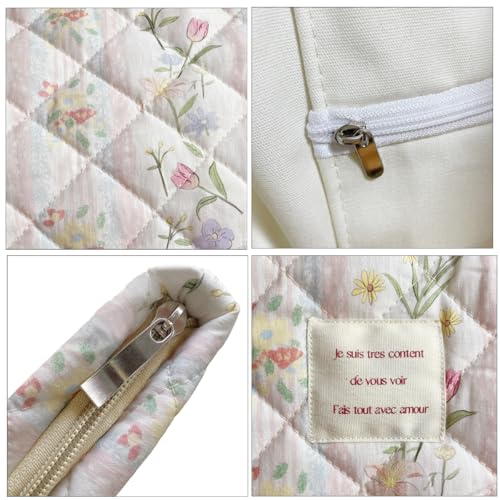 Image of Sunwel Fashion Top Zipper Floral Quilted Bag Small Tote Bag for Women