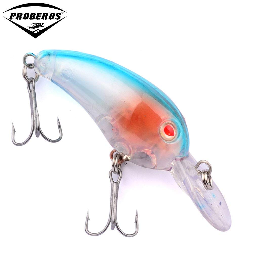 KTM Healthcare® Color F : 1PC Classic Style Fishing Lures 6 Colors 7.8CM/10g Fishing Bait Crank baits with #6 Hook Fishing Tackle DW1005