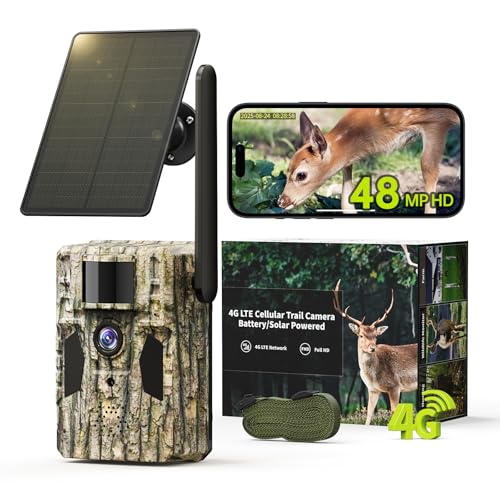 SEHMUA 3rd Cellular Trail Cameras with 48MP Photo 2K Live Streaming
