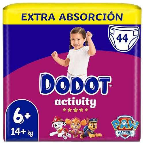 Dodot Activity Pañales Talla 6+, 44 Pañales, 14kg+, La Máxima Absorción Y Comodidad De Dodot