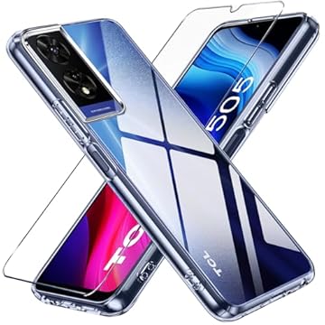 LYJERRY Cover TCL 505 Vetrino Vetro Temperato e Pellicola Protettiva, Clear