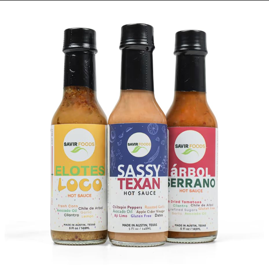 Savir Foods Pack 3 sauces piquantes - Sassy Texan/Arbol Serrano/Elotes Loco