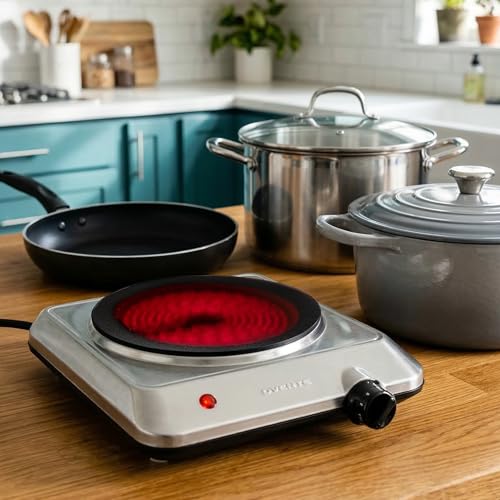 Image of Ovente BGI201S 1000 Watts Trendy Portable Ceramic Infrared Cooktop Burner