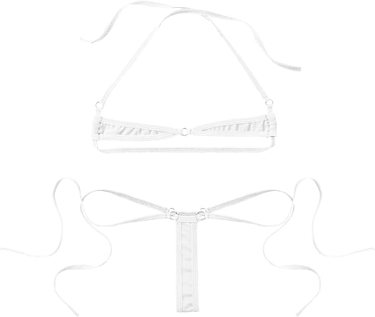 Vxuxlje Womens Extreme Micro Bikini Two Piece G-String Bottom Swimsuit Tiny Mini Lingerie Sets