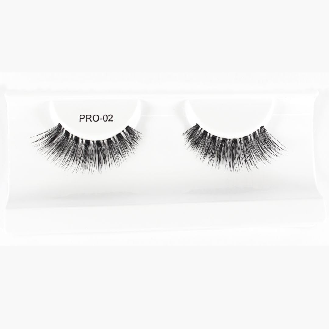 Wink Lashes PRO-02 | Human Hair Natural False Lashes | Reusable Thin Band Eyelashes | Soft Everyday Lash | Best for College & Casual Wear, Undetectable Lash Look, Comfortable All Day-picture-36